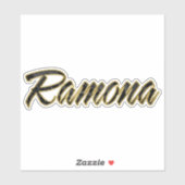 Ramona black gold Lettering Aufkleber Sticker (Blatt)