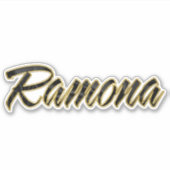 Ramona black gold Lettering Aufkleber Sticker (Vorderseite)