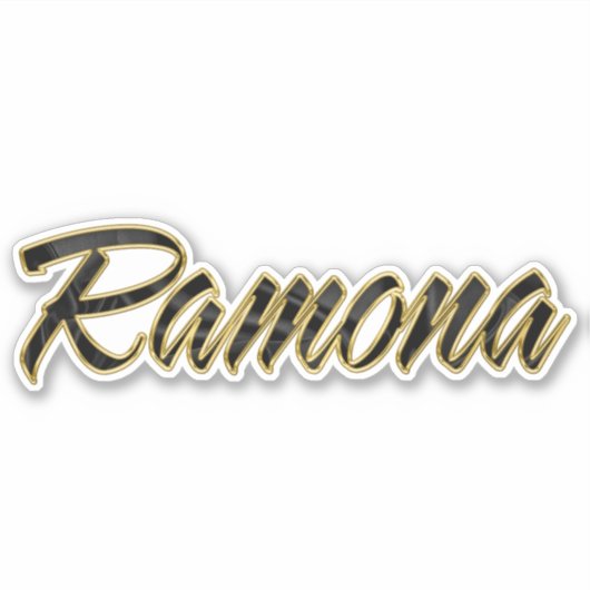 Ramona black gold Lettering Aufkleber Sticker (Vorderseite)