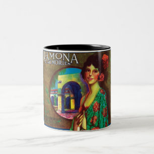 Ramona-Erinnerungens-Vintage schöne mexikanische Zweifarbige Tasse