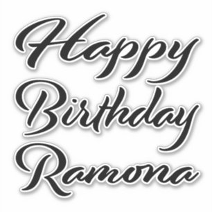 Ramona Name Vorname black Sticker Geburtstag