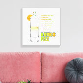 Ramos Gin Fizz Cocktail Rezept Art 12 "x12" Leinwanddruck (Insitu (Wohnzimmer))