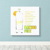 Ramos Gin Fizz Cocktail Rezept Art 12 "x12" Leinwanddruck (Insitu (Holzboden))