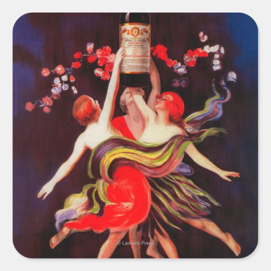 RamosPinto Vintages PosterEurope Quadratischer Aufkleber (Vorderseite)