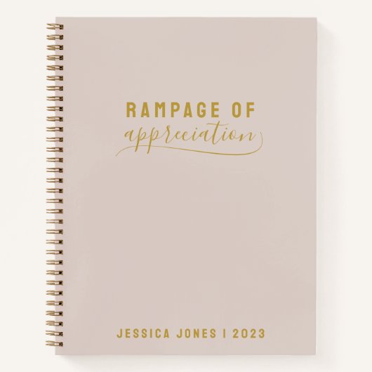 Rampage of Appreciation Pink Journal Notizblock (Vorderseite)