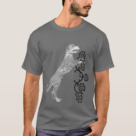 Rampant Celttic Irish Wolfhound T-Shirt (Vorderseite)