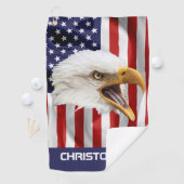 Rampant Eagle, die amerikanische Flagge, Patriotik Golfhandtuch (Insitu)
