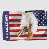 Rampant Eagle, die amerikanische Flagge, Patriotik Golfhandtuch (Horizontal)