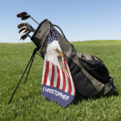 Rampant Eagle, die amerikanische Flagge, Patriotik Golfhandtuch (Gras)