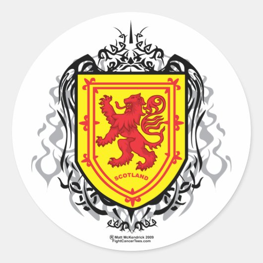 Rampant Lion Tribal Runder Aufkleber (Vorderseite)