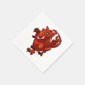 Rampant Little Welsh Baby Red Dragon Cartoon Serviette (Ecke)