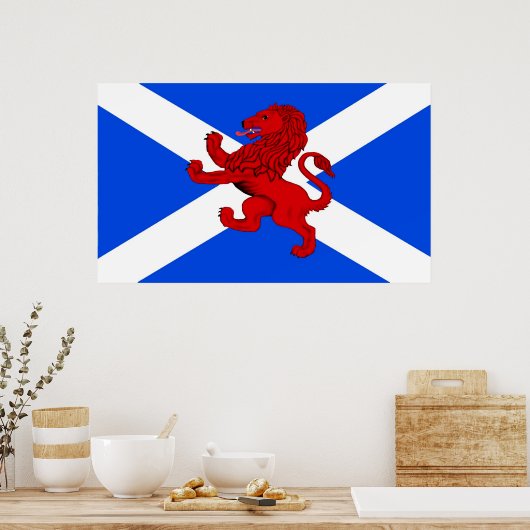 Rampant Löwe / Schottische Flagge Poster (Küche)