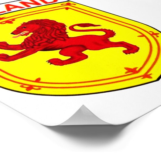 Rampant Löwe / Schottische Flagge Poster (Ecke)