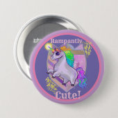 Rampant Niedlich Unicorn Button (Vorne & Hinten)