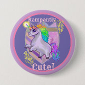Rampant Niedlich Unicorn Button (Vorderseite)