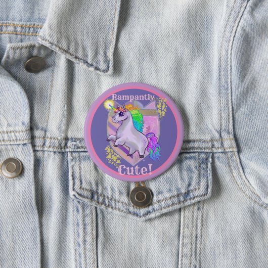 Rampant Niedlich Unicorn Button (Beispiel)