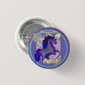 Rampant Niedlich Unicorn Button (Vorne & Hinten)