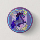 Rampant Niedlich Unicorn Button (Vorderseite)