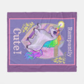Rampant Niedlich Unicorn Fleecedecke (Vorderseite (Horizontal))