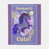 Rampant Niedlich Unicorn Fleecedecke (Vorderseite)