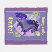 Rampant Niedlich Unicorn Fleecedecke (Vorderseite (Horizontal))