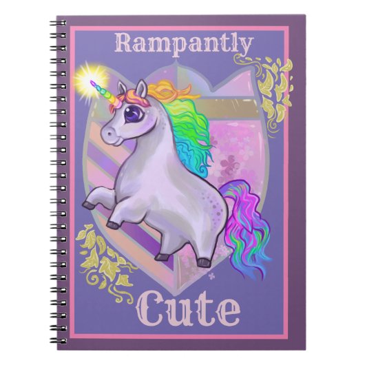 Rampant Niedlich Unicorn Notizblock (Vorderseite)