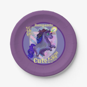 Rampant Niedlich Unicorn Pappteller