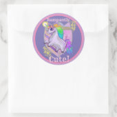Rampant Niedlich Unicorn Runder Aufkleber (Tasche)