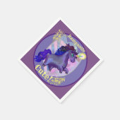 Rampant Niedlich Unicorn Serviette (Ecke)