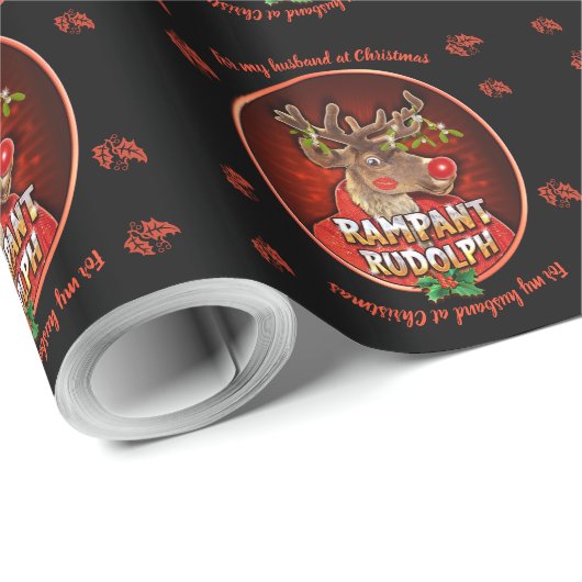 Rampant Rudolph Ehemann glänzende Packpapier rot (Rolleneckpunkt)