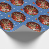 Rampant Rudolph glänzend verpackt Papier in der Mi Geschenkpapier (Ecke)