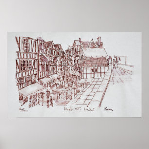 Ramparts, Mont Saint-Michel   Normandie, Frankreic Poster