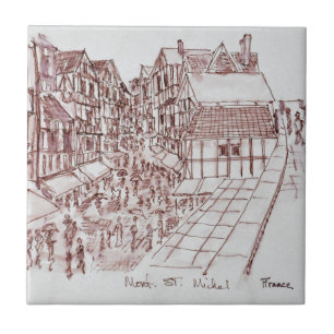 Ramparts, Mont Saint-Michel  Normandie, Frankreich Fliese