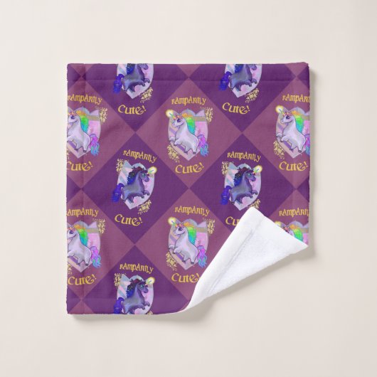 Rampig Niedliche Einhorn-Renaissance Badhandtuch Set (Waschlappen)