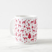 Rampur Greyhound Christmas Design Kaffeetasse (Vorderseite Links)