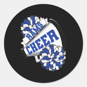 Rams Cheer Ck To School Cheerleading Spirit B  Runder Aufkleber