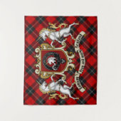 Ramsay Clan Abzeichen & Unicorns w/Tartan Wandteppich (Vorderseite)