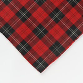 Ramsay Clan Black und Red Tartan Fleecedecke