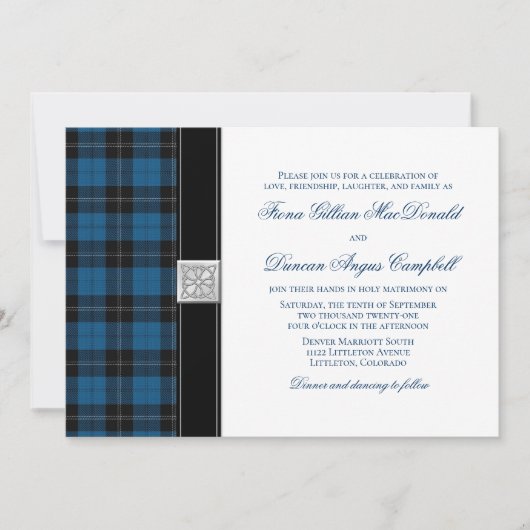 Ramsay Hunting Tartan Celtic Wedding Einladung (Vorderseite)