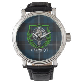 Ramsay Scottish Clan Tartan & Crest Armbanduhr