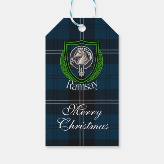 Ramsay Scottish Clan Tartan & Crest Geschenkanhänger (Vorderseite)