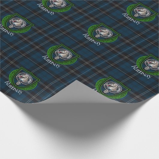 Ramsay Scottish Clan Tartan & Crest Geschenkpapier (Ecke)