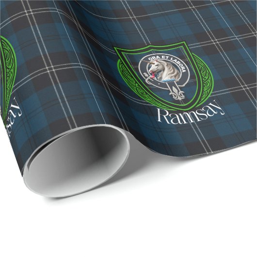 Ramsay Scottish Clan Tartan & Crest Geschenkpapier (Rolleneckpunkt)