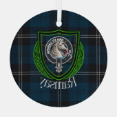 Ramsay Scottish Clan Tartan & Crest Ornament Aus Glas (Rückseite)