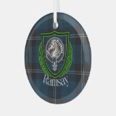 Ramsay Scottish Clan Tartan & Crest Ornament Aus Glas (Vorderseite links)