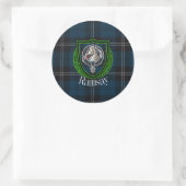 Ramsay Scottish Clan Tartan & Crest Runder Aufkleber (Tasche)