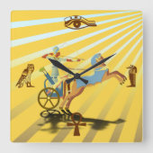 Ramses auf seinem Wagen Quadratische Wanduhr (Vorderseite)