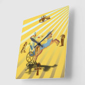 Ramses auf seinem Wagen Quadratische Wanduhr (Winkel)