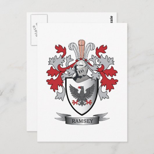 Ramsey Familienwappen Coat of Arms Postkarte (Vorne/Hinten)