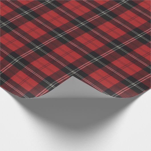 Ramsey Red Modern Original Scottish Tartan Geschenkpapier (Ecke)
